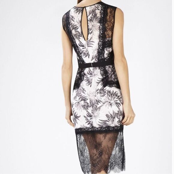 Bcbg Max Azria Shawna Sleeveless Lace Applique Mini Dress Women’s Size 0 Elegant - Picture 7 of 15